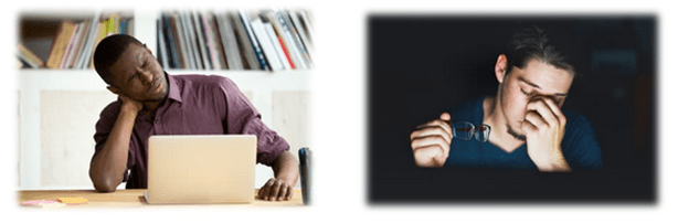 work from home neck pain and back pain strain on eyes spinal cord. posture correction belt. body shape wear hunching slouching working on laptop cell phone